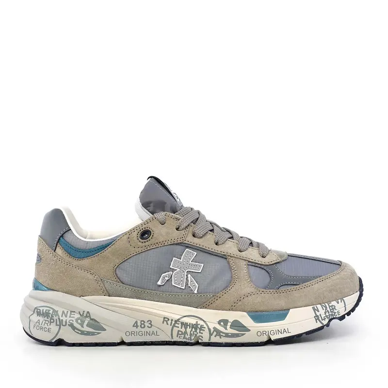 Sneakers bărbați Premiata Mase taupe din piele întoarsă și textil 1691BP8023TA