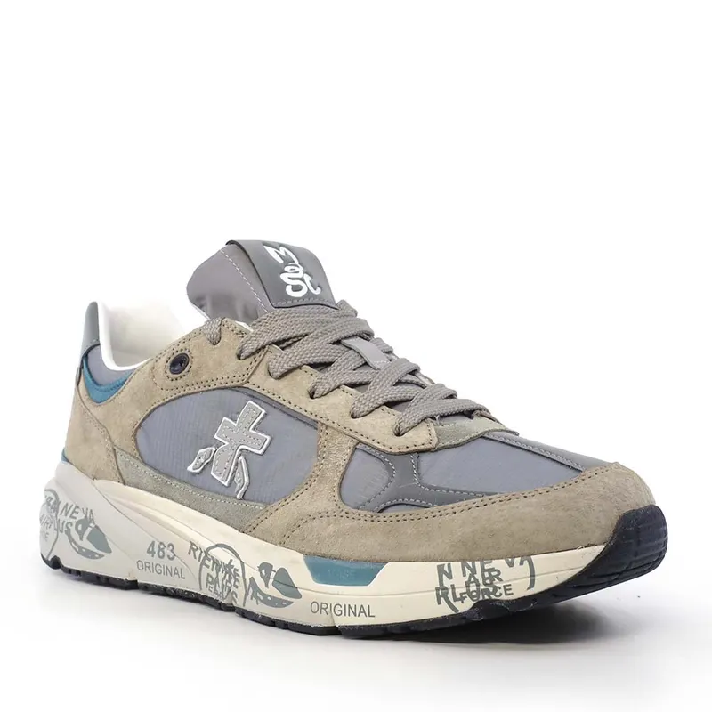 Sneakers bărbați Premiata Mase taupe din piele întoarsă și textil 1691BP8023TA — imaginea 2