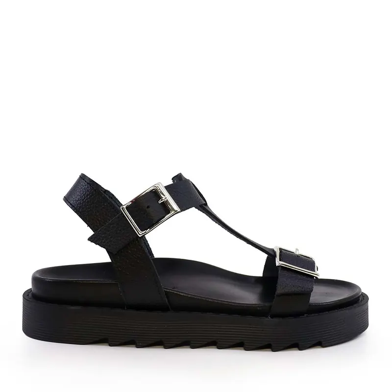 Sandale femei negre din piele 689ds27153n