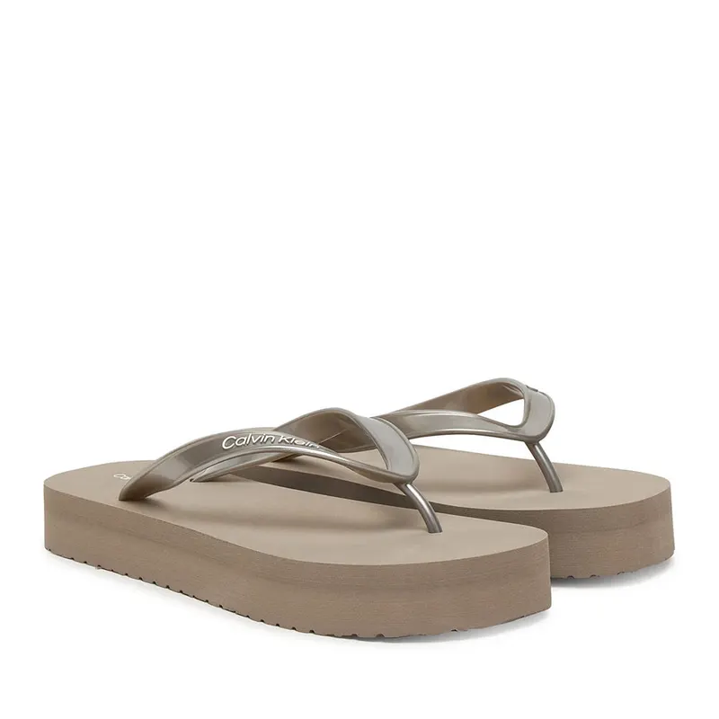 Papuci de plajă femei Calvin Klein taupe 2371DSL3120TA — imaginea 2