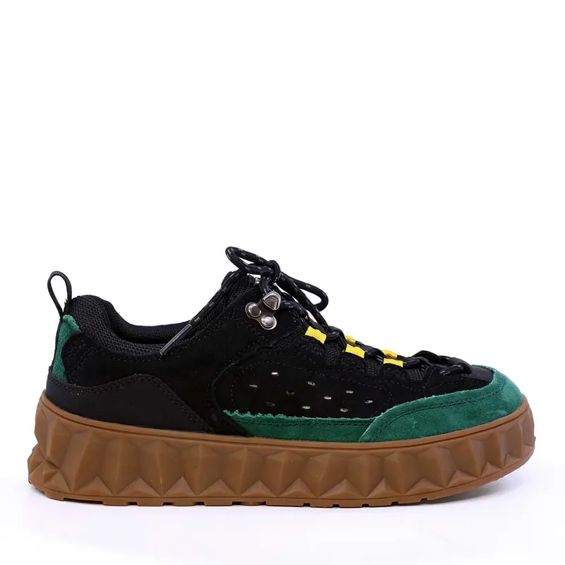 Sneakers femei Luca di Gioia negri din piele întoarsă și textil 1292dp1210vn