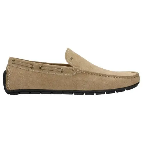 Mocasini bej din piele velur bărbați