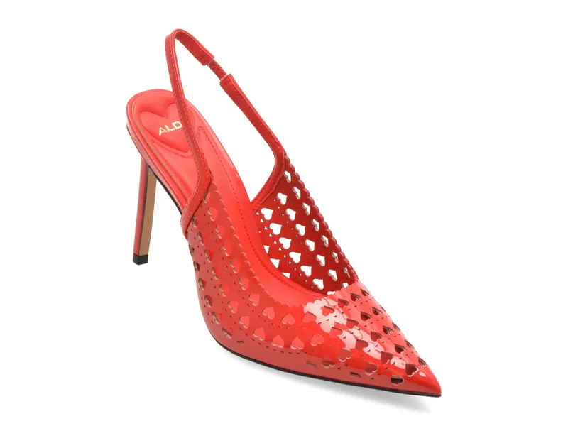 Pantofi eleganti rosii, LOVESLING 610, din piele ecologica