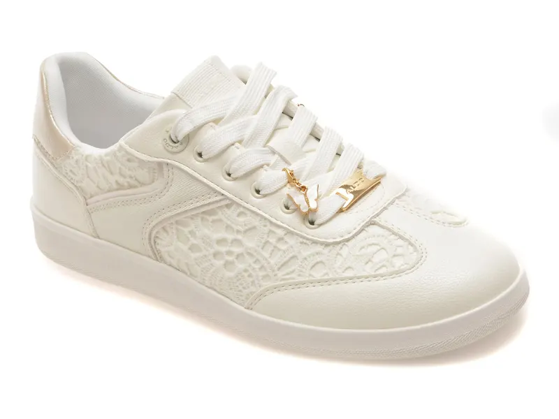 Pantofi sport albi, ERILG 100, din material textil