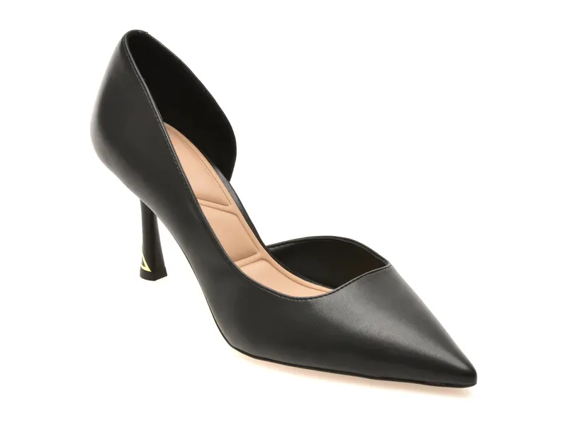 Pantofi eleganti negri, LIVIANNA 001, din piele ecologica