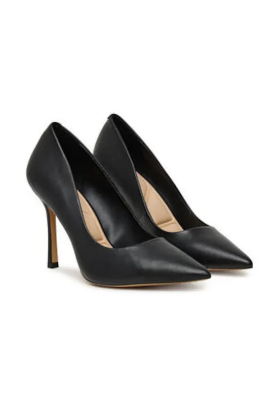 Pantofi dama toc inalt - piele naturala - negru