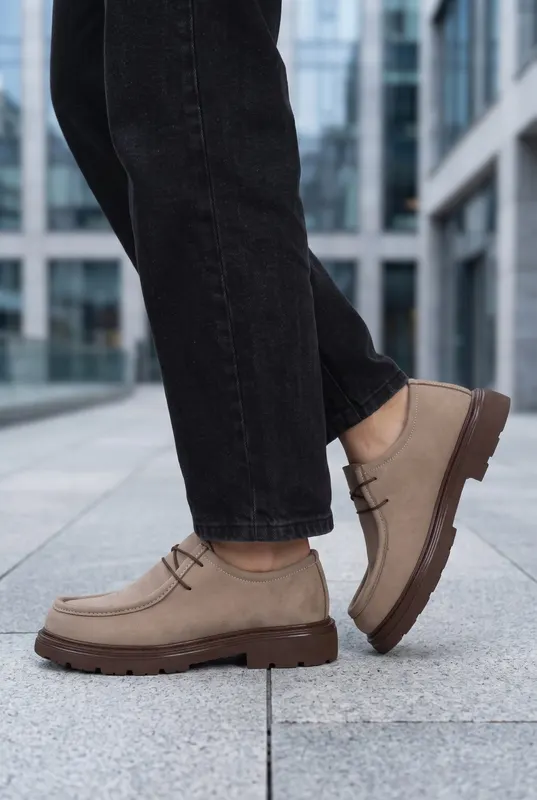 Pantofi Casual din Piele BEJ - GENZO BEIGE