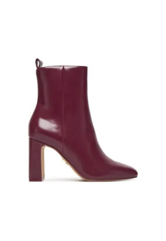 Botine dama - piele ecologica - visiniu -