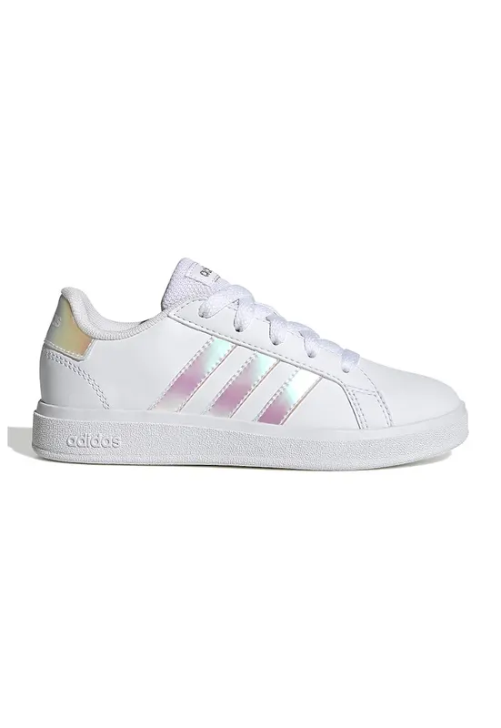 Pantofi sport din piele ecologica cu detalii holografice Grand Court 2.0 - Alb/Roz