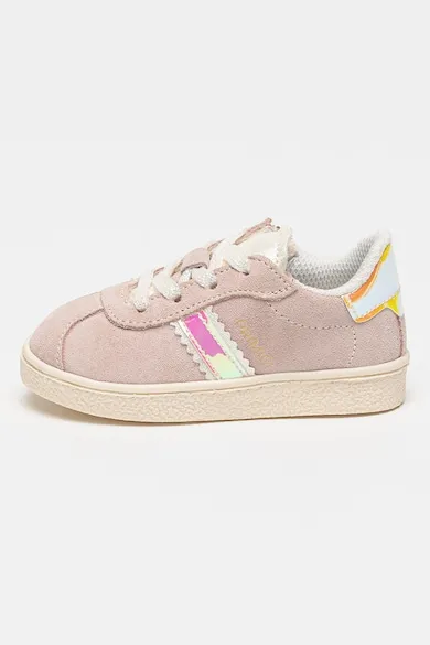 Pantofi sport low-cut de piele intoarsa - Roz pal