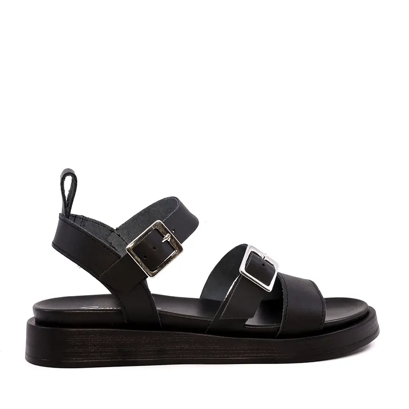Sandale femei negre din piele 689ds28064n