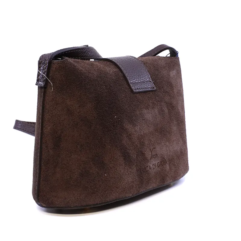 Poșetă crossbody femei Luca di Gioia maro din piele întoarsă 144POSP3669VTDM — imaginea 2