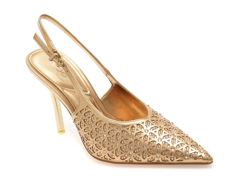 Pantofi eleganti aurii, LYSANDRE 712, din piele ecologica