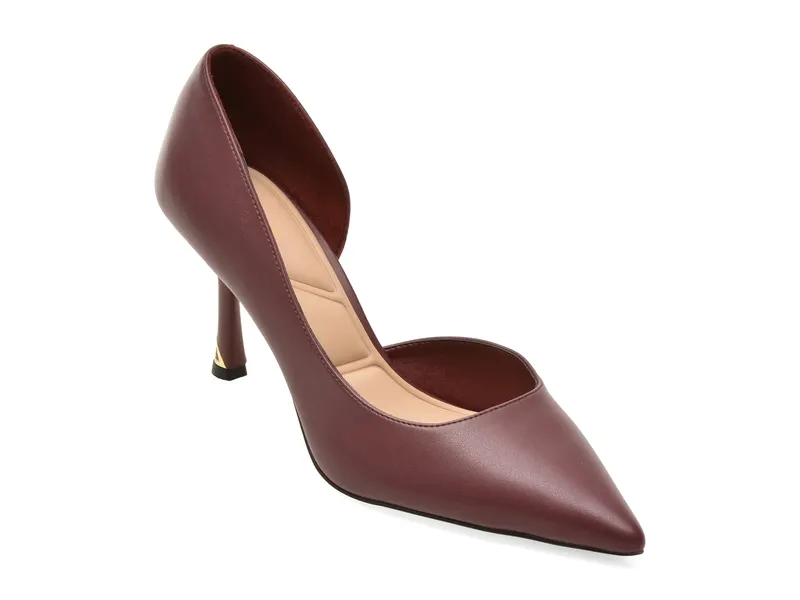 Pantofi eleganti visinii, LIVIANNA 640, din piele ecologica
