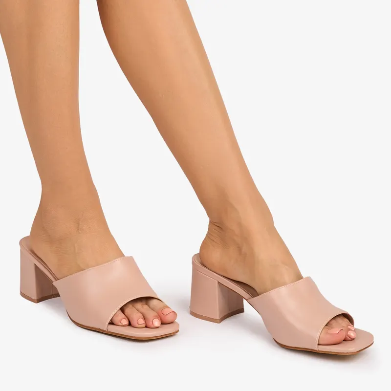 Pantofi eleganti dama din Piele ECOLOGICA Model Simplu CRL1088 CULOARE: Nude