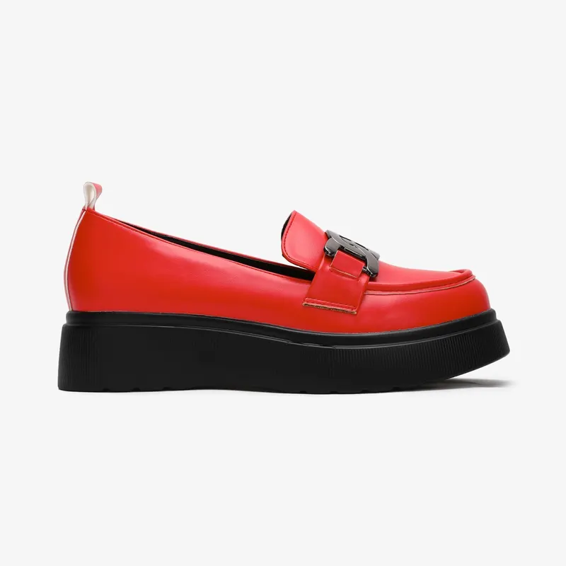 Mocasini dama din Piele Ecologica CRL0564 ROSU