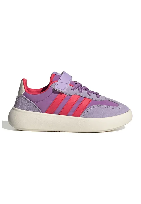 Pantofi sport Barreda Decode cu velcro si detalii de piele intoarsa - Portocaliu mandarina/Lila