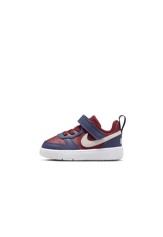 Pantofi sport Court Borough cu inchidere velcro - Alb/Visiniu/Albastru inchis