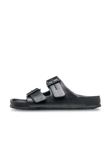 Papuci de piele ecologica Kattie - Negru