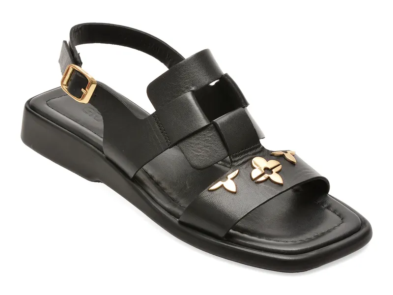 Sandale negre, 1766340, din piele naturala