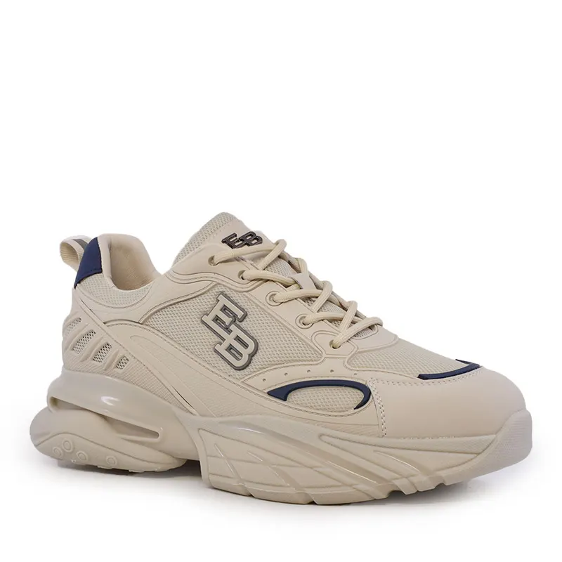 Sneakers bărbați Enzo Bertini gri deschis din piele și textil 3661BP191GH — imaginea 2