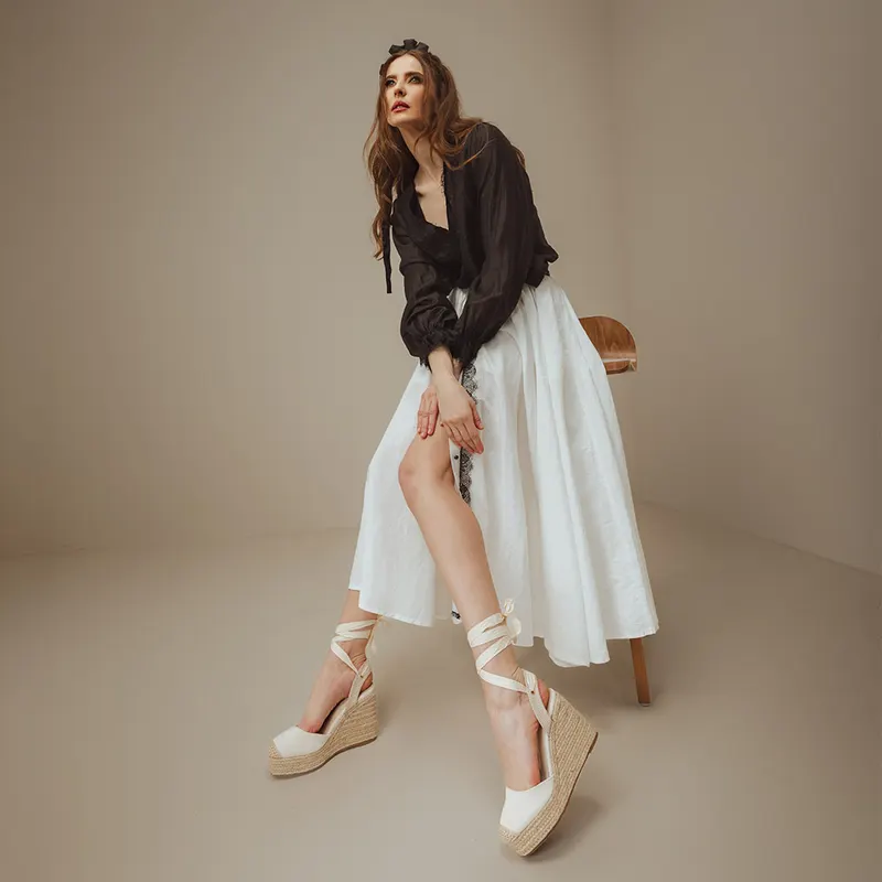 Espadrile femei Solo Donna bej cu platformă 2851DS4800BE — imaginea 2
