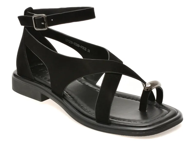 Sandale EPICA negre, 1258589, din piele intoarsa