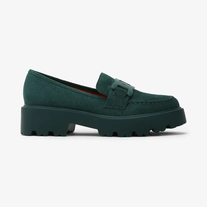 Mocasini dama din Piele Ecologica intoarsa CRL0563VERDE