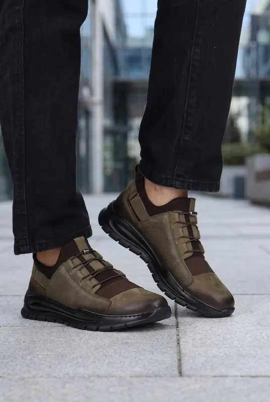 Sneakers din Piele Naturala Nubuk VERZI - MAGNO GREEN