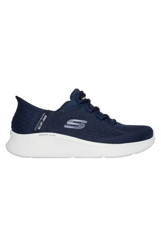 Pantofi sport Slip-Ins de piele ecologica cu sireturi - Bleumarin