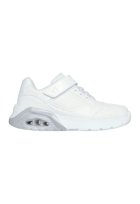 Pantofi sport Uno Lite 2.0 de piele ecologica cu velcro - Alb optic/Argintiu