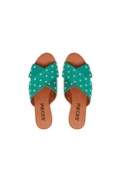 Slapi dama - 17156837 - Piele naturala - Verde