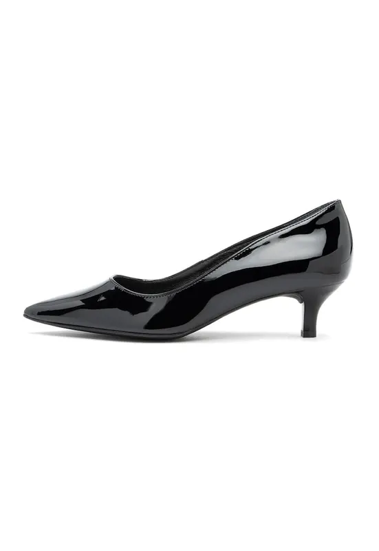 Pantofi cu toc kitten si varf ascutit Sarah - Negru