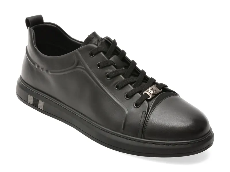 Pantofi sport negri, 5623, din piele naturala