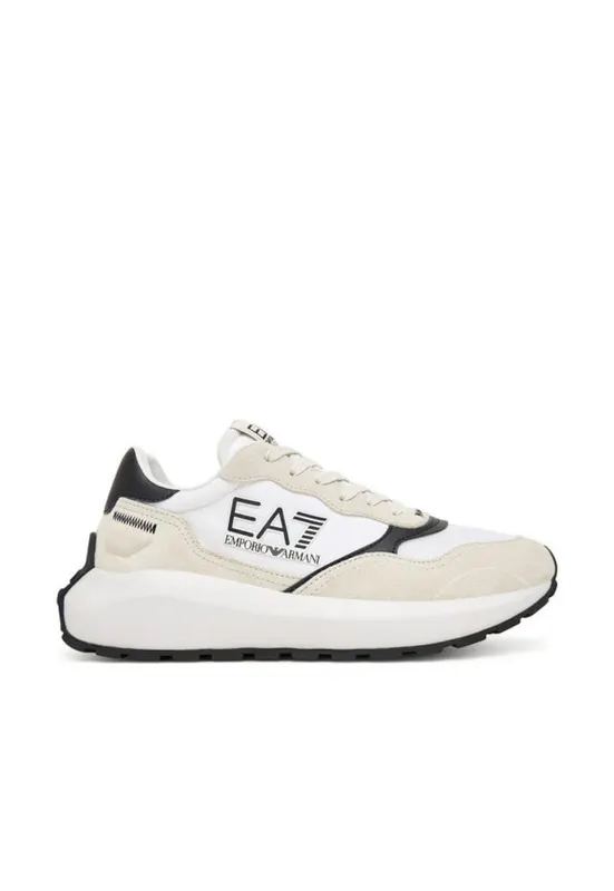 Tenisi barbati - Emporio Armani piele naturala - bej/alb