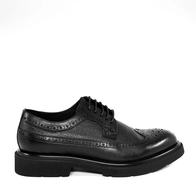 Pantofi derby bărbați Enzo Bertini negri din piele naturală 1780BP8391N