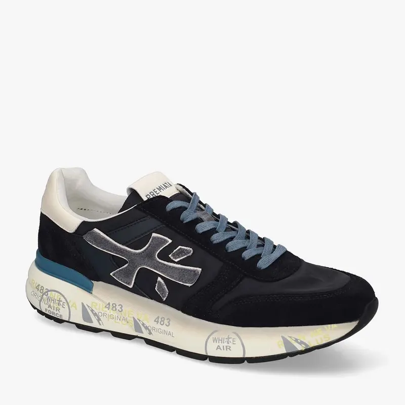 Sneakers bărbați Premiata Mick bleumarin din piele întoarsă și textil 1691BP7716BL — imaginea 2