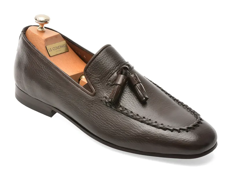 Mocasini eleganti LE COLONEL maro, 72804, din piele naturala
