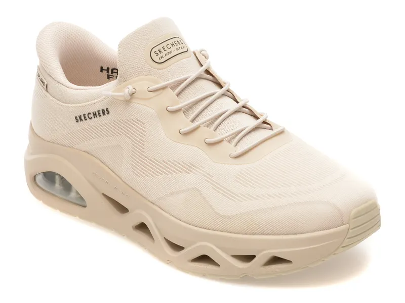 Pantofi sport SKECHERS bej, UNO GLIDE-STEP, din material textil
