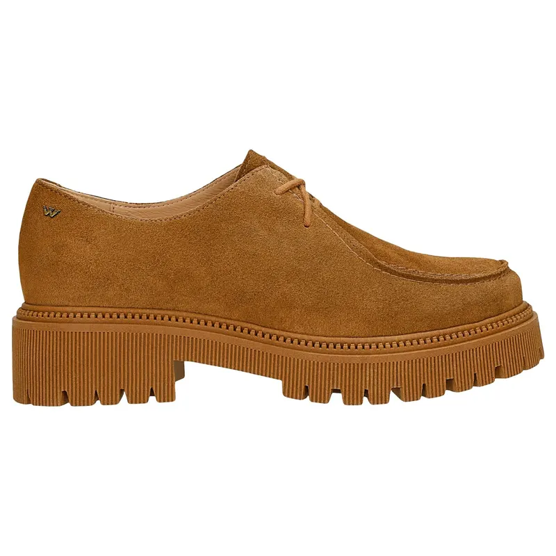 Pantofi damă maro cu cusătură decorativă tip mocasin