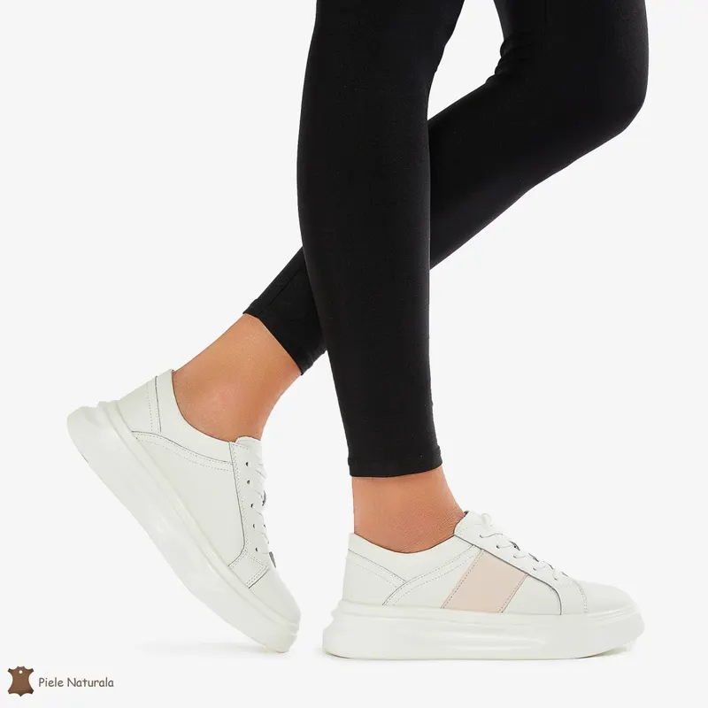 Pantofi Casual de dama din Piele naturala respirabili și ușori CRL0490 Roz