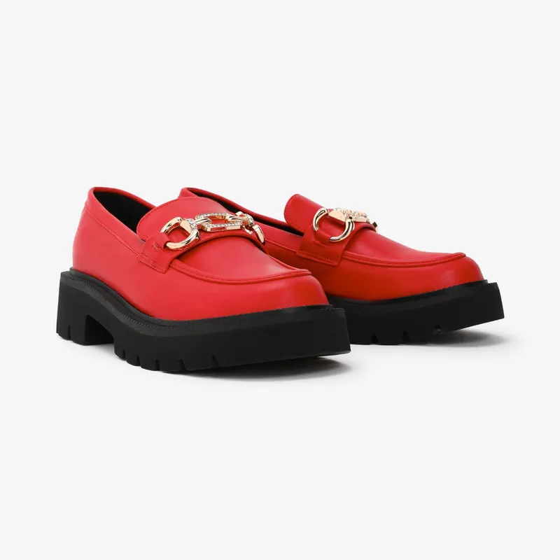 Mocasini dama din Piele Ecologica CRL0548 ROSU