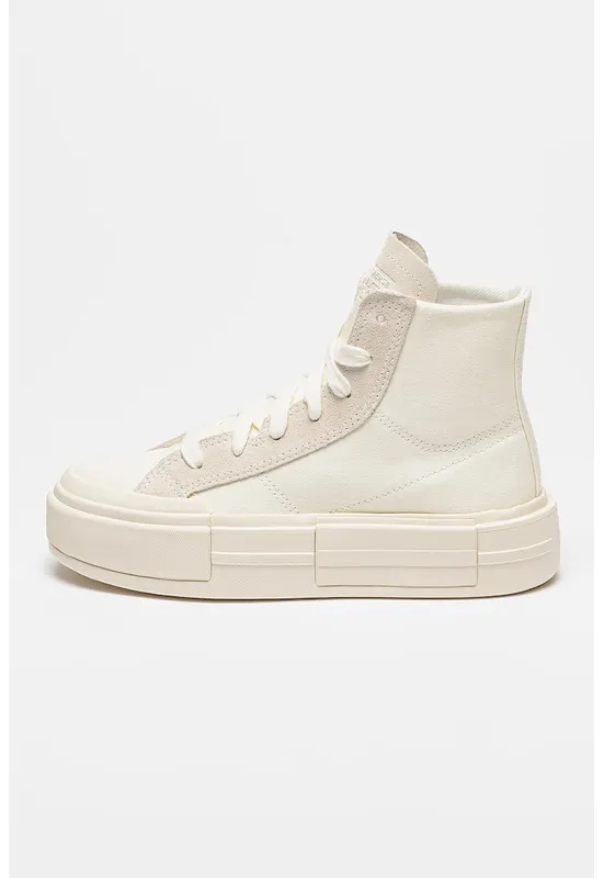 Tenisi mid-high cu garnituri de piele intoarsa Chuck Taylor All Star Cruise - Crem