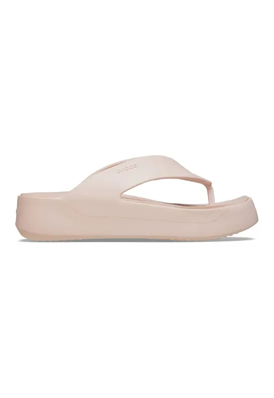 Papuci flip-flop flatform cu logo Getaway - Bej