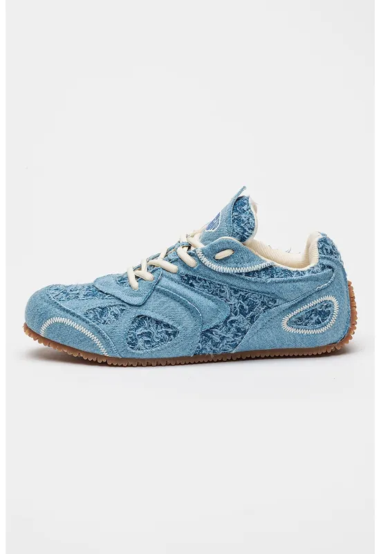 Pantofi sport din denim cu aspect texturat Slow - Albastru deschis melange