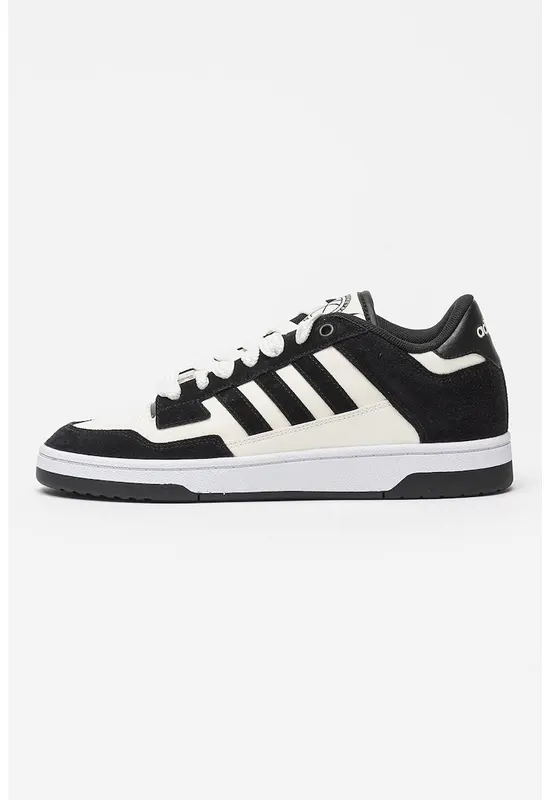 Pantofi sport Rapid Court cu garnituri din piele intoarsa - Alb/Negru