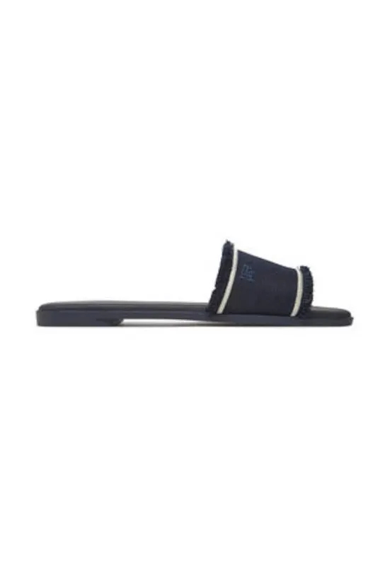 Slapi dama - textil - negru