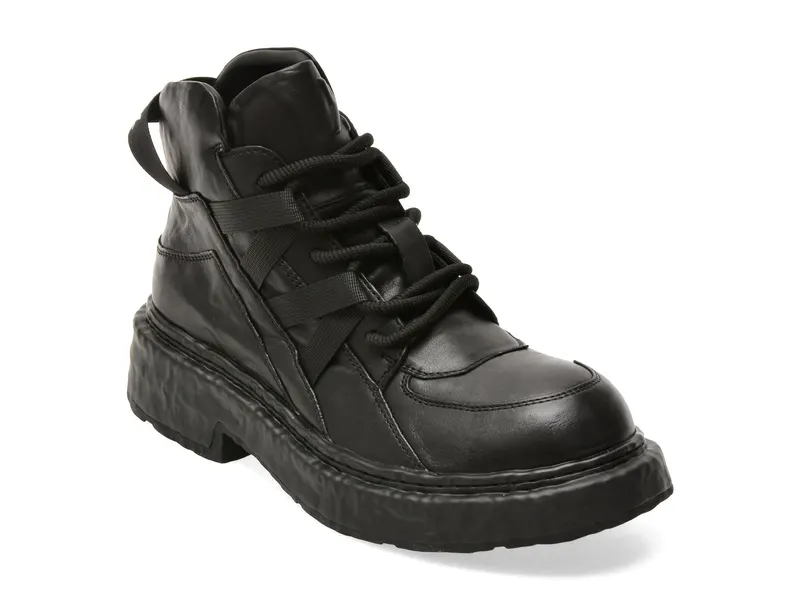 Ghete negre, 98803, din piele naturala