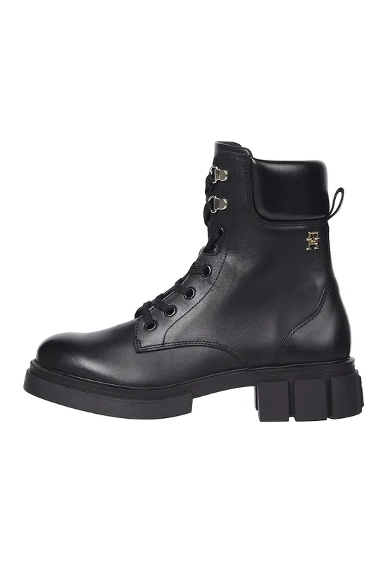 Ghete de piele cu monograma - Negru