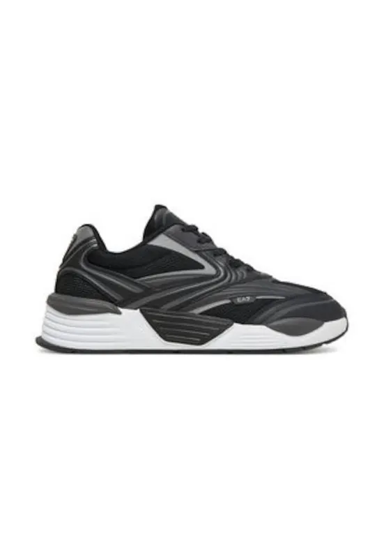 Tenisi barbati - Emporio Armani 305577603 - piele ecologica - negru/gri